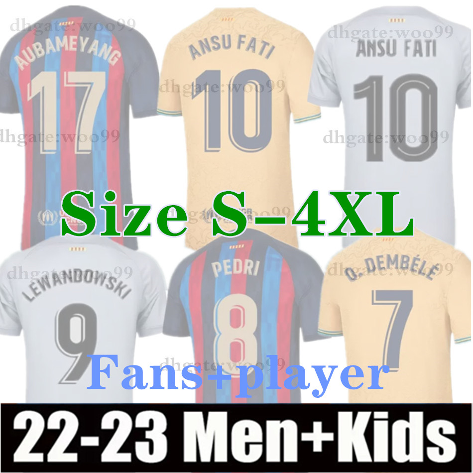 Size 4XL XXXL 22 23 PEDRI soccer jersey ADAMA GAVI R. ARAUJO 2022 2023 fan player version Barcelonas ANSU FATI MEMPHIS DEST football shirt men kit kids equipments
Size 4XL XXXL 22 23 PEDRI soccer jersey ADAMA GAVI R. ARAUJO 2022 2023 fan player version Barcelonas ANSU FATI MEMPHIS DEST football shirt men kit kids equipments