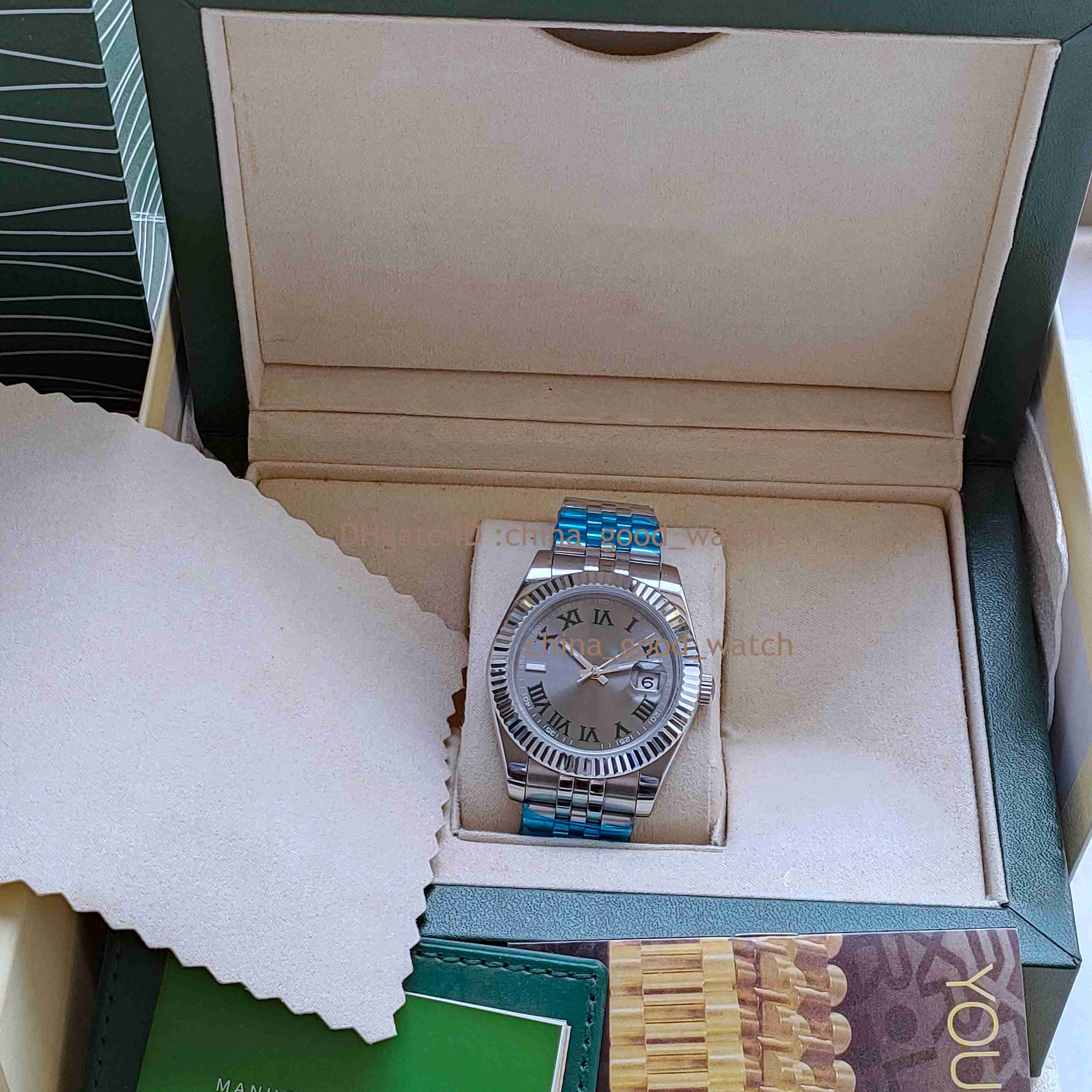 Mens Watches 41MM 126334 Roman Wimbledon Automatic Mechanical Movement Stainless Steel Luminous Watch Classic Wristwatches Sapphire Dive With Original Box, 02
Mens Watches 41MM 126334 Roman Wimbledon Automatic Mechanical Movement Stainless Steel Luminous Watch Classic Wristwatches Sapphire Dive With Original Box, 02