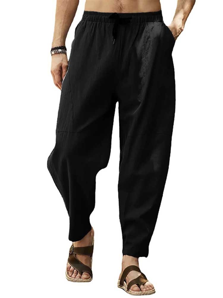 Men's Pants Men's Cotton Linen Pants Male Autumn Breathable Solid Color Linen Trousers Fitness Pocket Pencil Pants M-5XL YLX061 220907