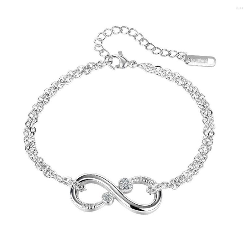 Link Bracelets Stainless Steel Delicate Crystal Infinity Women Bracelet Bangle Jewelry Eight Number Lover's Gift For Him
Link Bracelets Stainless Steel Delicate Crystal Infinity Women Bracelet Bangle Jewelry Eight Number Lover's Gift For Him