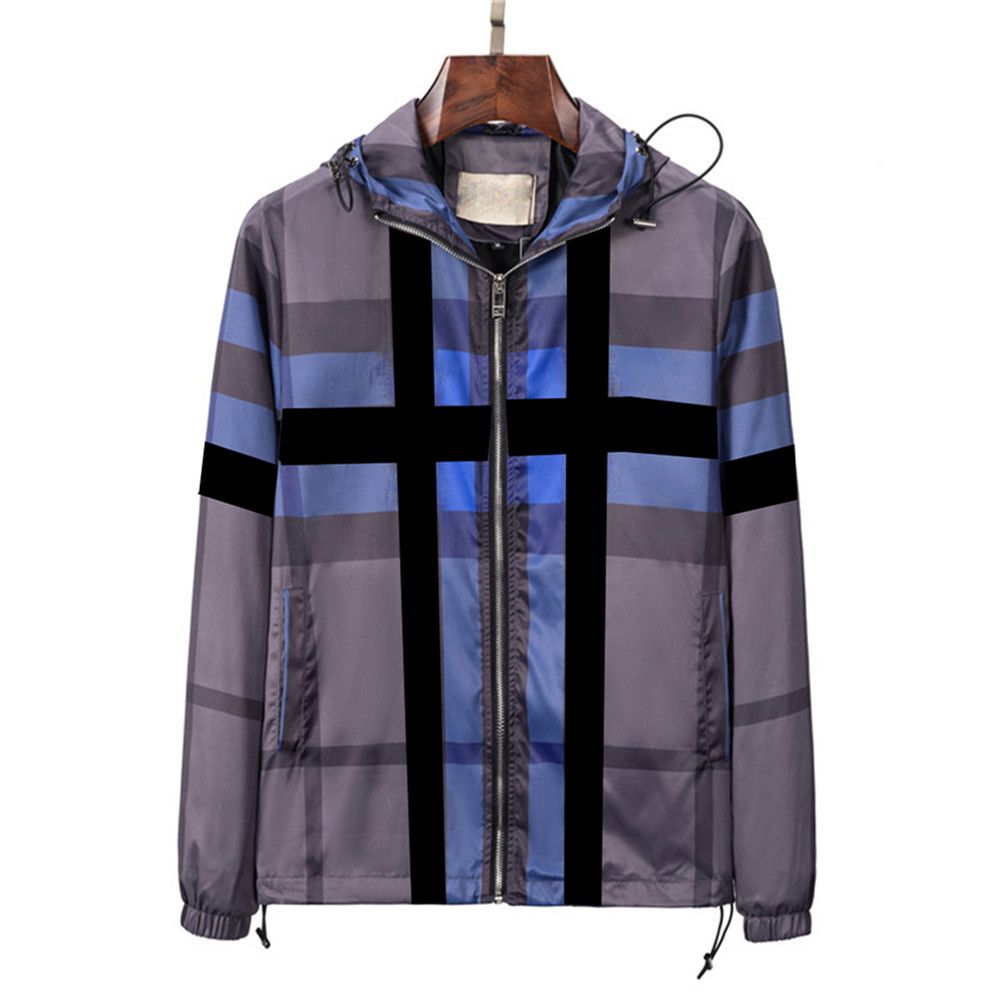 Men's jacket designer classic plaid brand fashion a variety of styles hooded sport trench coat casual zipper suit plus size 3XL 2XL