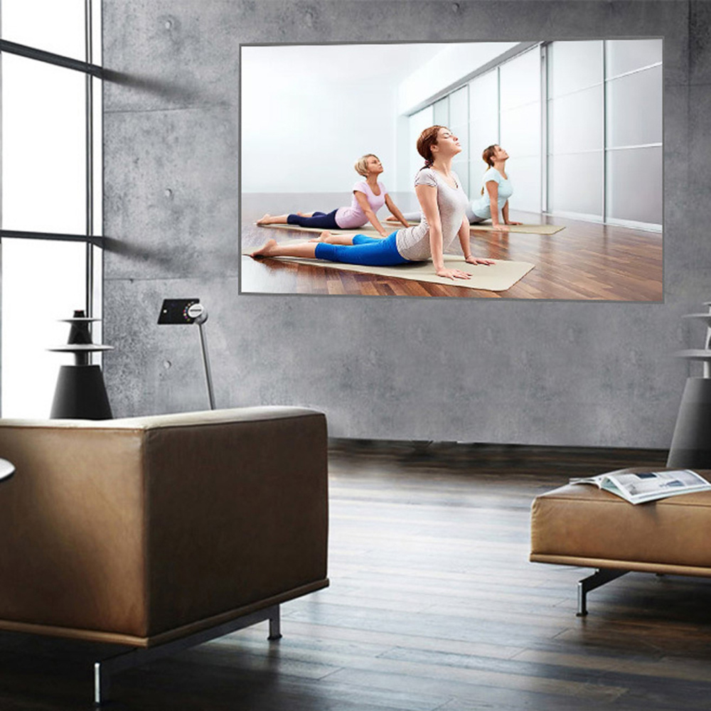 80/100/120Inch Reflective Projector Screen HD Frameless Foldable Video Projection Screen Wall Mounted for Home Theater Office Movies