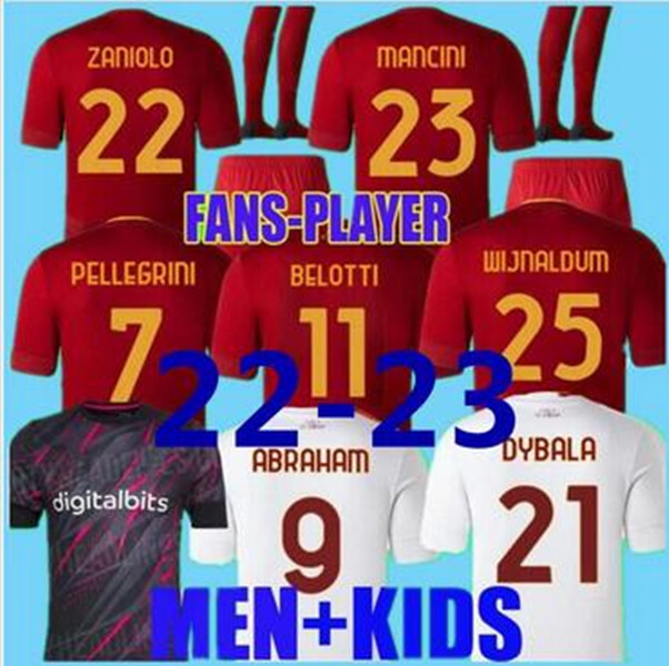 22 23 roma SOCCER JERSEYS DYBALA home belotti CELIK Pellegrini Abraham 2022 2023 Wijnaldum Zaniolo MANCINI KUMBULLA men kids kit FOOTBALL EL SHAARAWY Uniform rome
22 23 roma SOCCER JERSEYS DYBALA home belotti CELIK Pellegrini Abraham 2022 2023 Wijnaldum Zaniolo MANCINI KUMBULLA men kids kit FOOTBALL EL SHAARAWY Uniform rome