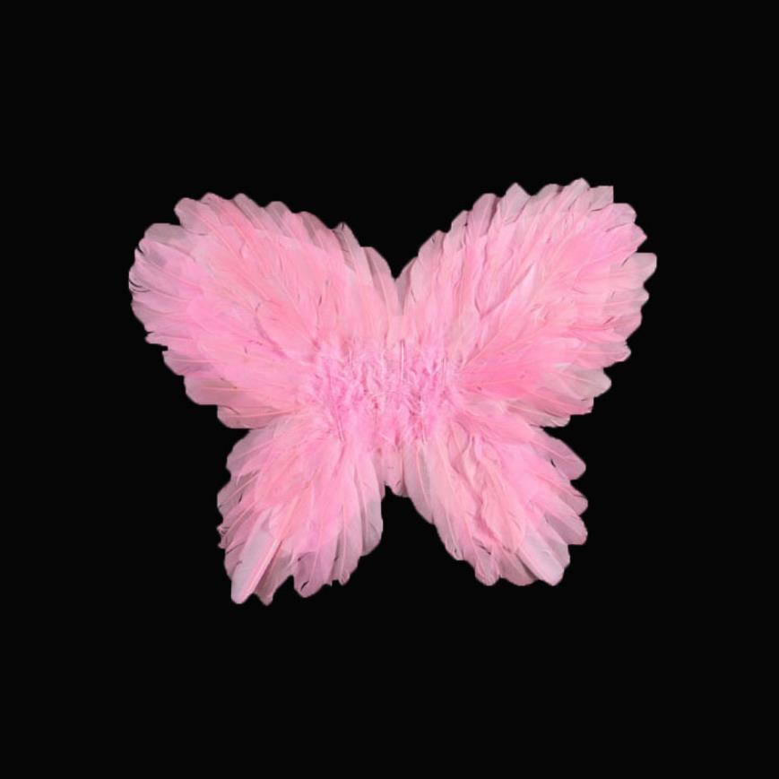 Feather Butterfly Fairy Angel Wings Costume Accessories For Kids Adults Black White Red Pink