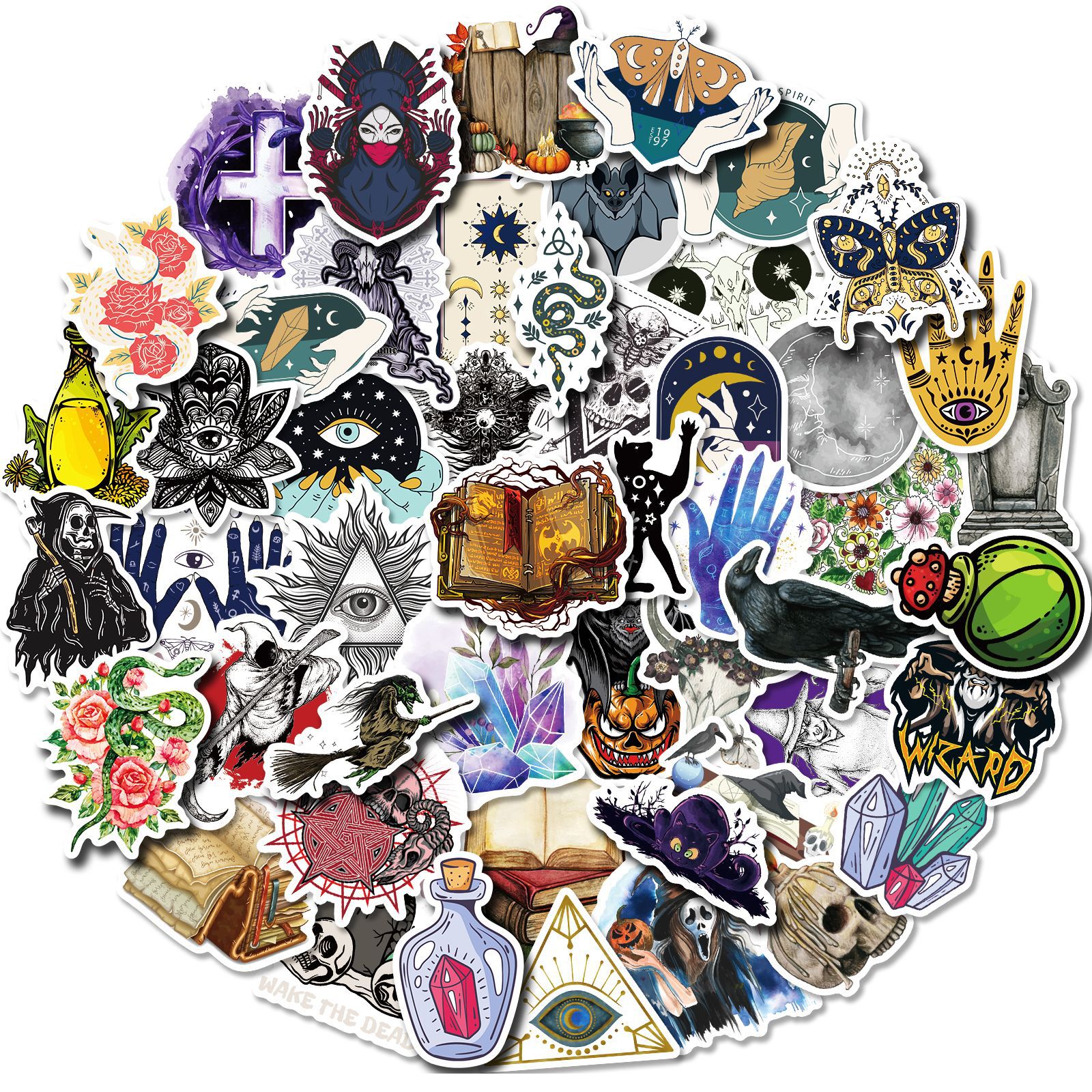 Pack of 50Pcs Witch Magic Stickers No-Duplicate Waterproof Vinly Cartoon Sticker for Luggage Skateboard Notebook Water Bottle Car decals Kids Toys, Multi-color
Pack of 50Pcs Witch Magic Stickers No-Duplicate Waterproof Vinly Cartoon Sticker for Luggage Skateboard Notebook Water Bottle Car decals Kids Toys, Multi-color