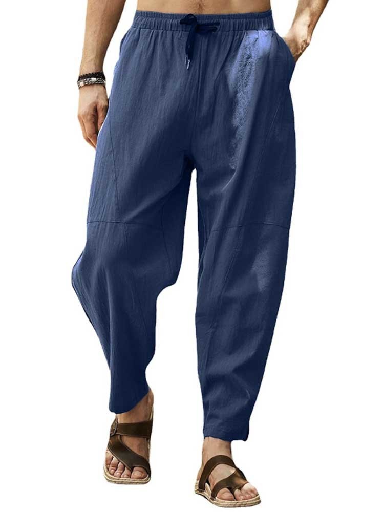 Men's Pants Men's Cotton Linen Pants Male Autumn Breathable Solid Color Linen Trousers Fitness Pocket Pencil Pants M-5XL YLX061 220907