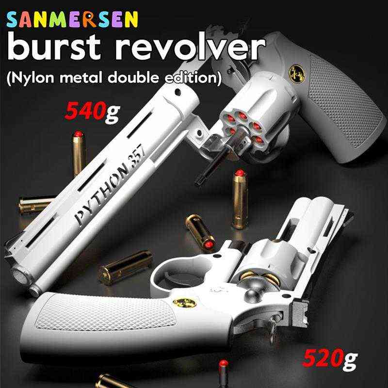Gun Toys HB seal double-action revolver semi-automatic burst shell ejection 357 soft bullet nylon alloy toy gun outdoor boy gift pistol T220907
Gun Toys HB seal double-action revolver semi-automatic burst shell ejection 357 soft bullet nylon alloy toy gun outdoor boy gift pistol T220907