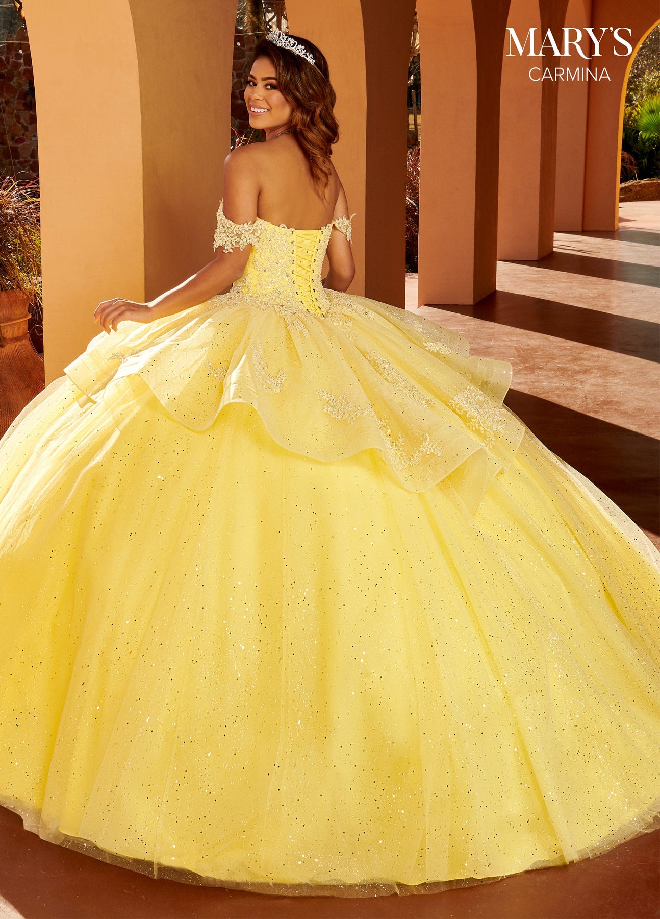 Yellow Appliqued 2023 Quinceanera Dresses Off The Shoulder Beaded Ball Gown Lace Sweet 16 Dress Party Wear Prom Evening Gowns