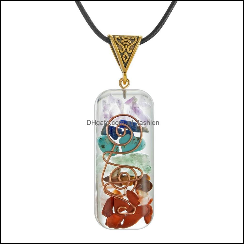 Pendant Necklaces 7 Healing Chakra Orgone Crystal Pendant Necklace Reiki Energy Stones Generator Emotional Body Purifica Dhseller2010 Dhuea