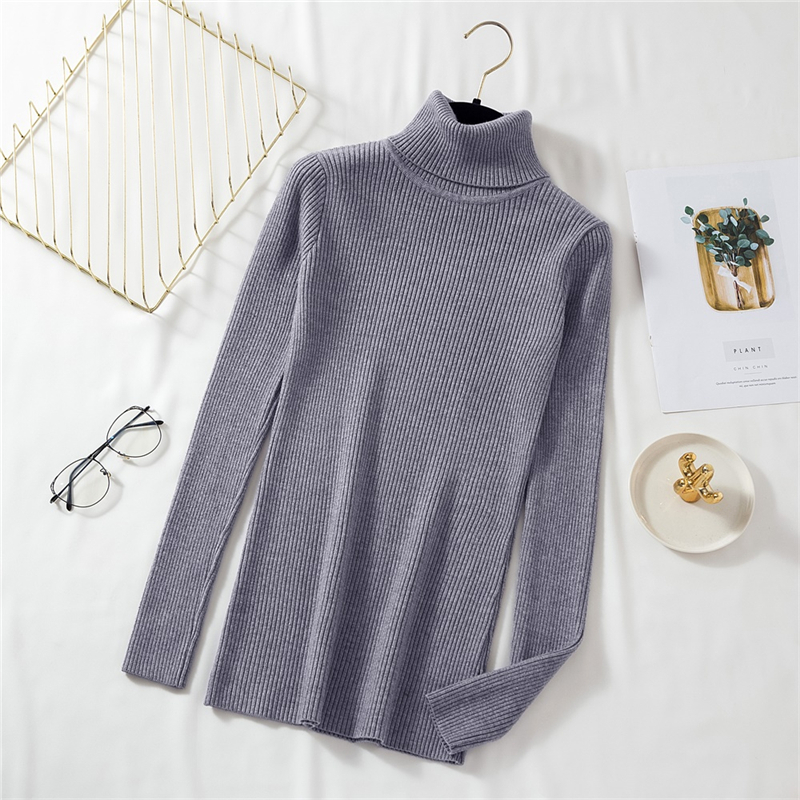 Womens Sweaters Hirsionsan Basic Warm Knitted Women Autumn Winter Turtleneck Pullovers Slim Skinny Solid Jumper Elastic Tops 220906