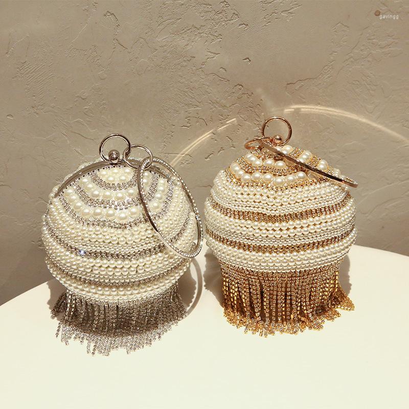 Evening Bags Spherical Wristband Party Handbags Women's Fashion 2022 Trend Mini Pearl Elegant Bag Designer Tassel Vintage Clutch Purse, Gold
Evening Bags Spherical Wristband Party Handbags Women's Fashion 2022 Trend Mini Pearl Elegant Bag Designer Tassel Vintage Clutch Purse, Gold