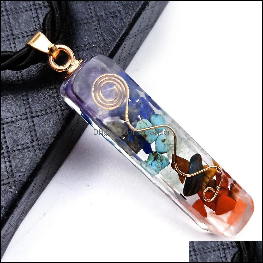 Pendant Necklaces 7 Healing Chakra Orgone Crystal Pendant Necklace Reiki Energy Stones Generator Emotional Body Purifica Dhseller2010 Dhuea