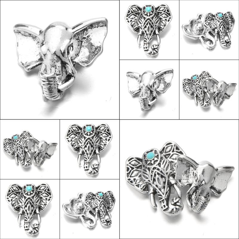 Other Alloy Elephant Head Snap Button Jewelry Components 18Mm Metal Snaps Buttons Fit Bracelet Bangle Noosa H15 Drop Deli Dhseller2010 Dhy2S