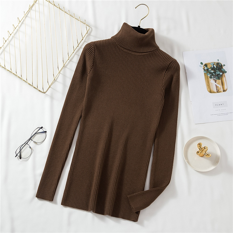 Womens Sweaters Hirsionsan Basic Warm Knitted Women Autumn Winter Turtleneck Pullovers Slim Skinny Solid Jumper Elastic Tops 220906