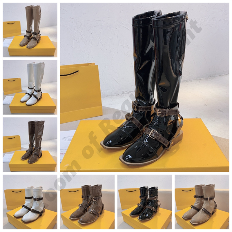 strap wrap Motorcycle boots Knee Ankle Womens elastic patent leather low heel boot round toe Chelsea Designer boot fashion shoes Chunky white black grey thick soles, Box
strap wrap Motorcycle boots Knee Ankle Womens elastic patent leather low heel boot round toe Chelsea Designer boot fashion shoes Chunky white black grey thick soles, Box