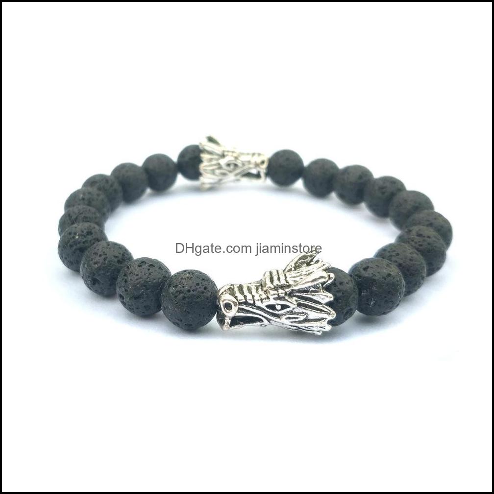 Beaded Strands 10Pc/Set 8Mm Howlite Beads Antique Energy Yoga Bead Hand Weaving Dragon Bracelet For Gift Women Custom Jewelry Drop D Dhun7