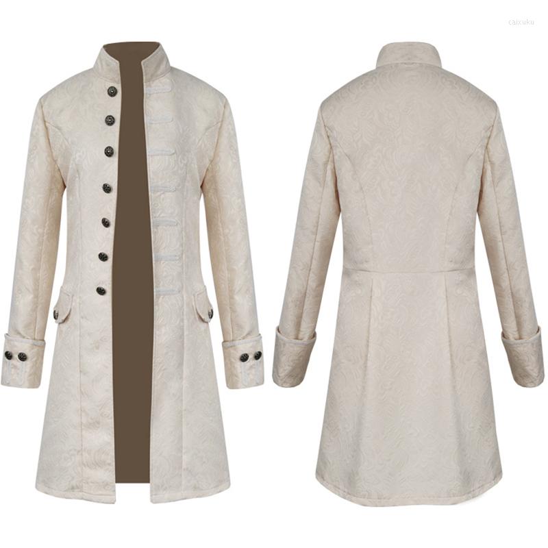 Men' Jackets Medieval Velvet Trim Gothic Brocade Jacket Vintage Jacquard Punk Frock Coat Steampunk Long Sleeve Uniform, Black
Men' Jackets Medieval Velvet Trim Gothic Brocade Jacket Vintage Jacquard Punk Frock Coat Steampunk Long Sleeve Uniform, Black