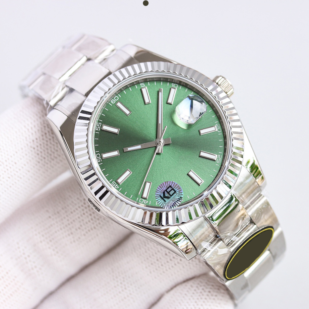 High quality men's watch mint green dial 41mm luminous small window convex lens magnifying calendar montre de luxe automatic movement
High quality men's watch mint green dial 41mm luminous small window convex lens magnifying calendar montre de luxe automatic movement