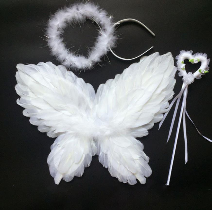 Feather Butterfly Fairy Angel Wings Costume Accessories For Kids Adults Black White Red Pink