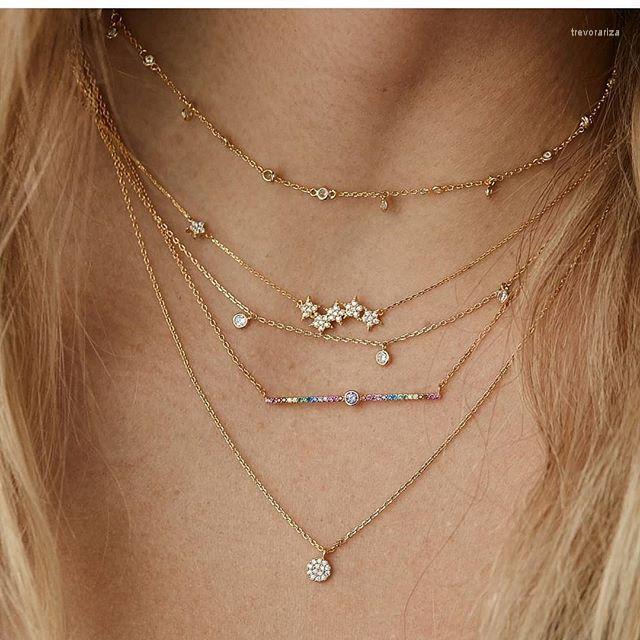 Chains Simple Rainbow Bar CZ Necklace Gold Color 925 Sterling Silver Metal 2022 High Quality Fashion Colourful Round Circle Jewelry
Chains Simple Rainbow Bar CZ Necklace Gold Color 925 Sterling Silver Metal 2022 High Quality Fashion Colourful Round Circle Jewelry
