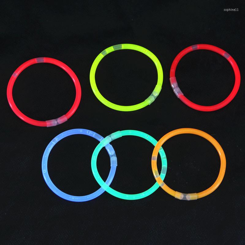 Party Decoration 100Pcs Fluorescence Light Glow Sticks Bracelet Necklace Stick Birthday Halloween Colorful Glowsticks2345885