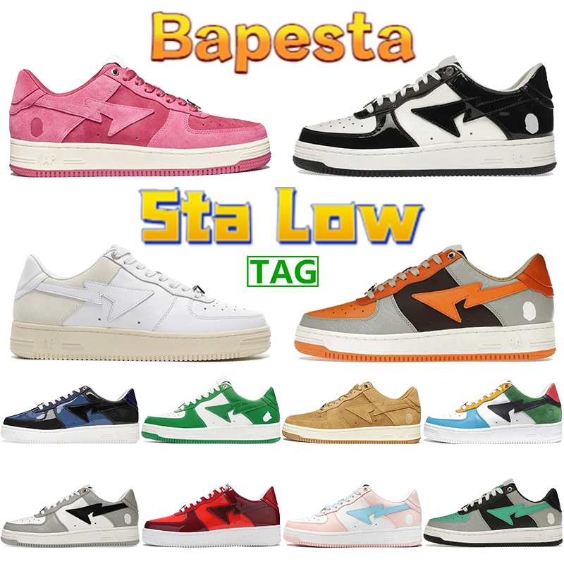 Low Casual Shoes Nigo Patent Leather Sneakers Bapesta Black White Orange Pink Suede Heel Beige Camo Red Fashion Men Women Sports Trainers, Shoe box
Low Casual Shoes Nigo Patent Leather Sneakers Bapesta Black White Orange Pink Suede Heel Beige Camo Red Fashion Men Women Sports Trainers, Shoe box