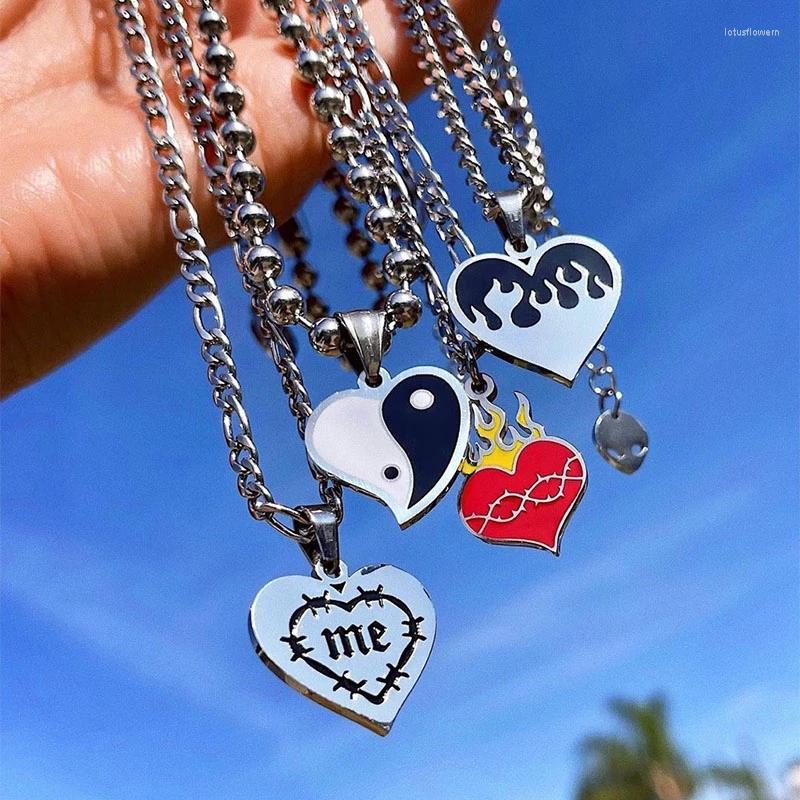 Pendant Necklaces Vintage Gossip Tai Chi Yin Yang Couple Necklace Hip-Hop Geometric Love Heart Jewelry For Women Gothic Punk Flame Chain
Pendant Necklaces Vintage Gossip Tai Chi Yin Yang Couple Necklace Hip-Hop Geometric Love Heart Jewelry For Women Gothic Punk Flame Chain