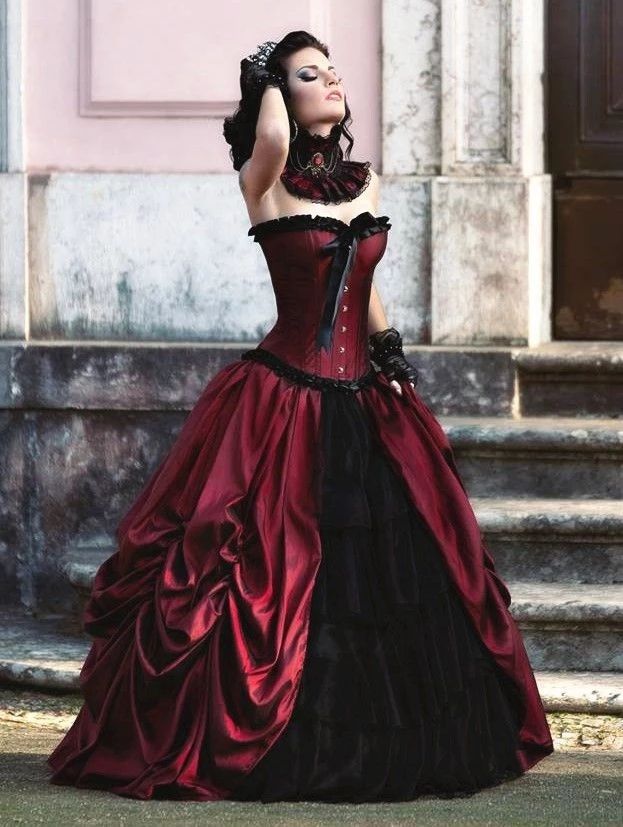 Victorian Bury And Black Wedding Dress With Jacket 2023 Plus Size Gothic Applique Lace-Up Corset Pleated Beauty Bride Gowns 322 6660311