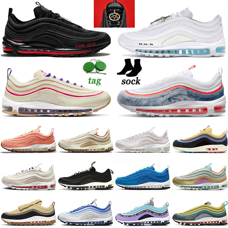 Sports 97s Mens Women Running Shoes Sean Wotherspoon Triple White Black MSCHF x INRI Jesus Satan Sail Washed Denim Cork Golf NRG Trainers Sports Sneakers Size 46, A#17 blanc blanc 40-45
Sports 97s Mens Women Running Shoes Sean Wotherspoon Triple White Black MSCHF x INRI Jesus Satan Sail Washed Denim Cork Golf NRG Trainers Sports Sneakers Size 46, A#17 blanc blanc 40-45