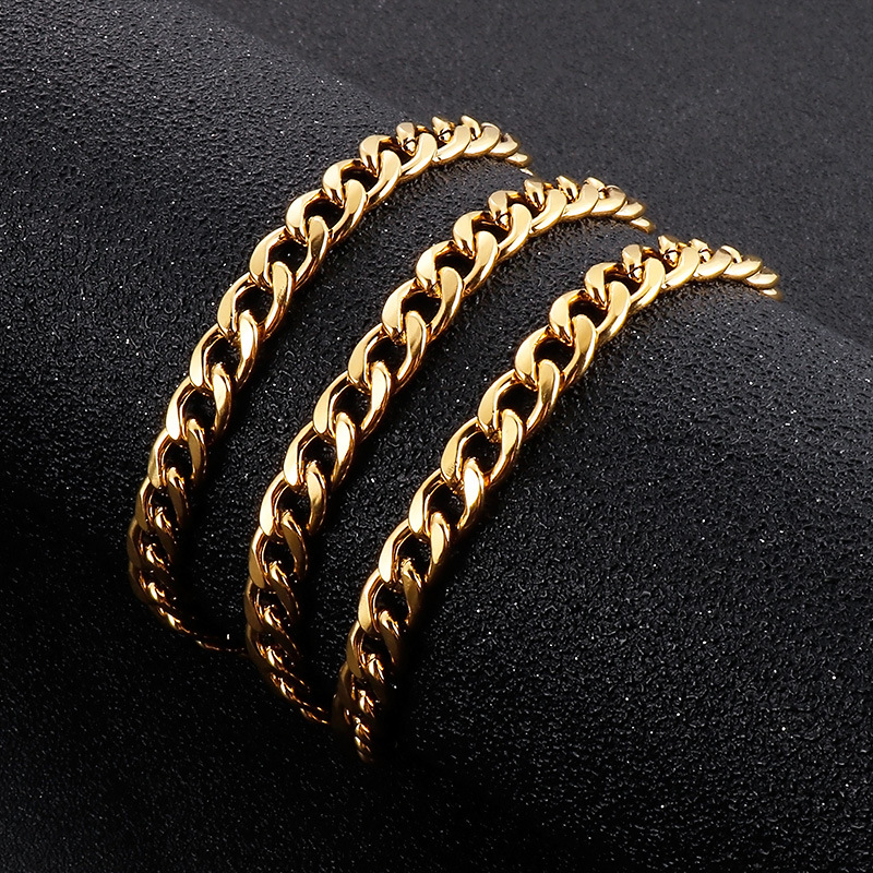 Stainless Steel Cuban Chain Link Necklace for Men Women Gift Jewelry Accessories Wholesale