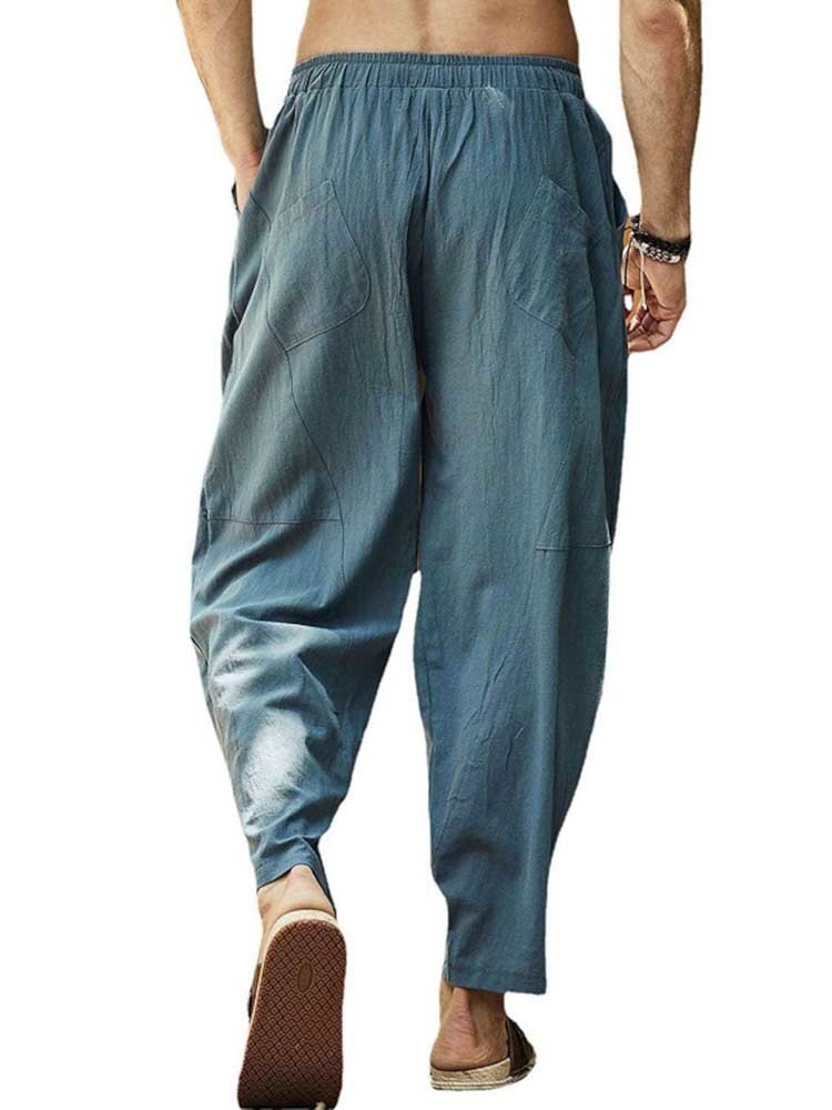 Men's Pants Men's Cotton Linen Pants Male Autumn Breathable Solid Color Linen Trousers Fitness Pocket Pencil Pants M-5XL YLX061 220907