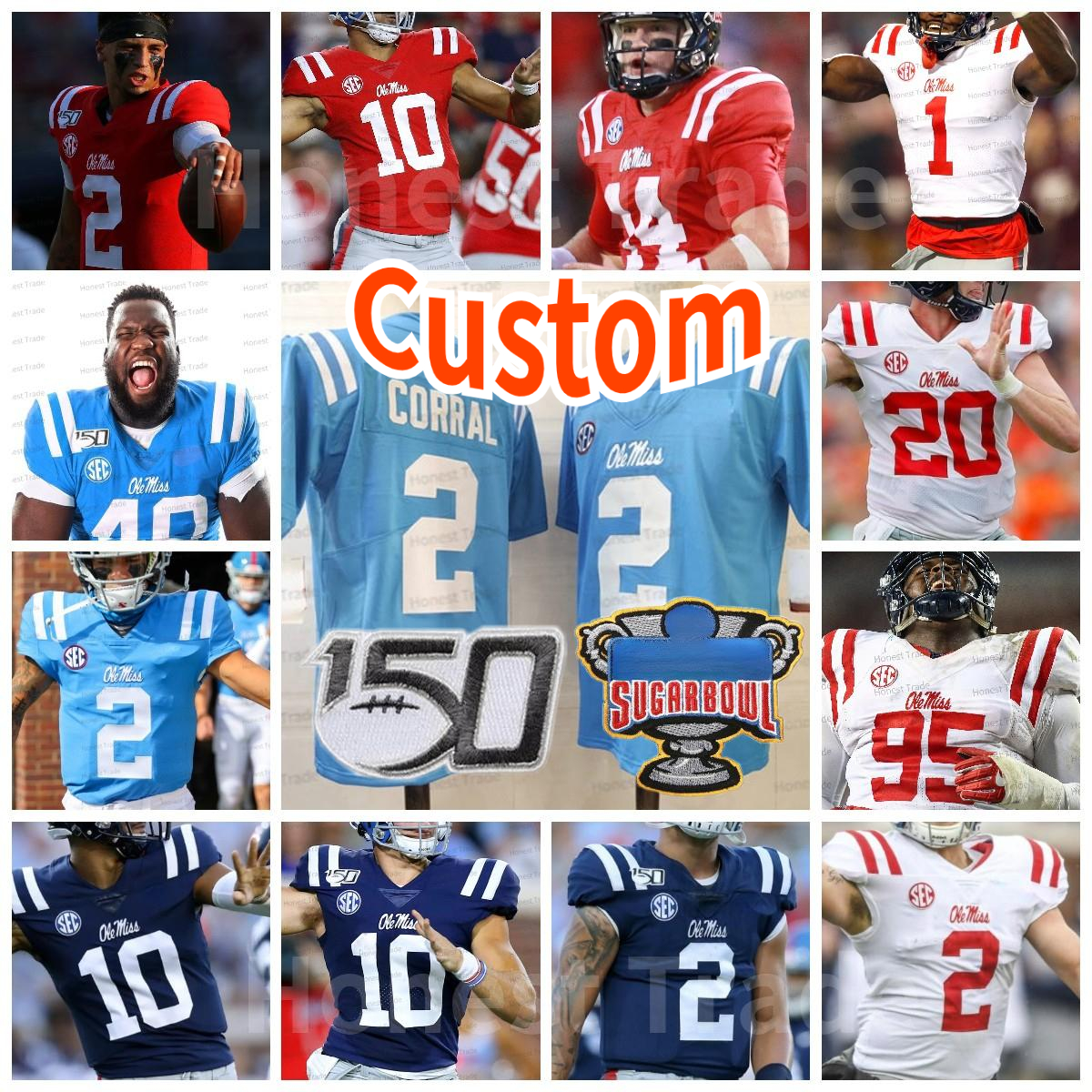 American College Football Wear Custom Matt Corral Football Jersey Sugar Bowl Ole Miss Rebels NCAA College John Rhys Plumlee Snoop Conner Manning A.J. BROWN Ealy D.K., Mens jersey baby blue + 150th
American College Football Wear Custom Matt Corral Football Jersey Sugar Bowl Ole Miss Rebels NCAA College John Rhys Plumlee Snoop Conner Manning A.J. BROWN Ealy D.K., Mens jersey baby blue + 150th
