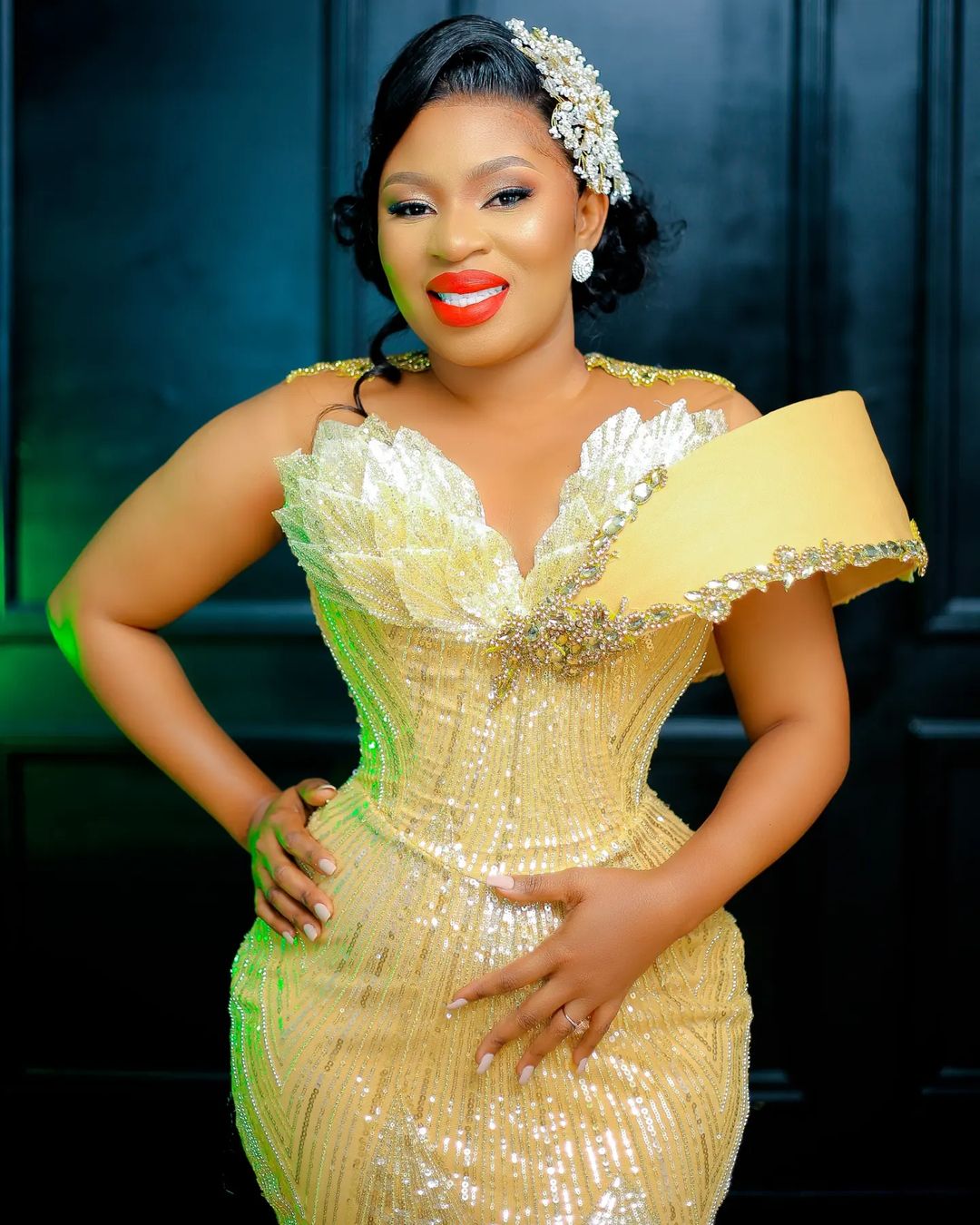 Arabic Aso Ebi Mermaid Gold Prom Dresses Beaded Crystals Evening Formal Party Second Reception Birthday Engagement Gowns Dress ZJ770