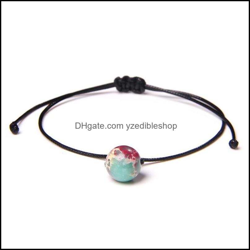 Beaded Strands Natural Crystal Stone 10Mm Beads Weave Rope Strand Bracelet For Women Men Jewelry Gifts Drop Delivery 202 Dhseller2010 Dhemo