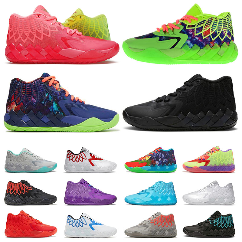 Original Rick And Morty Lamelo Ball Shoe MB 01 Basketball Shoes For Mens Queen City Buzz City Black Blast Purple Galaxy Rock Ridge Red Sports Sne