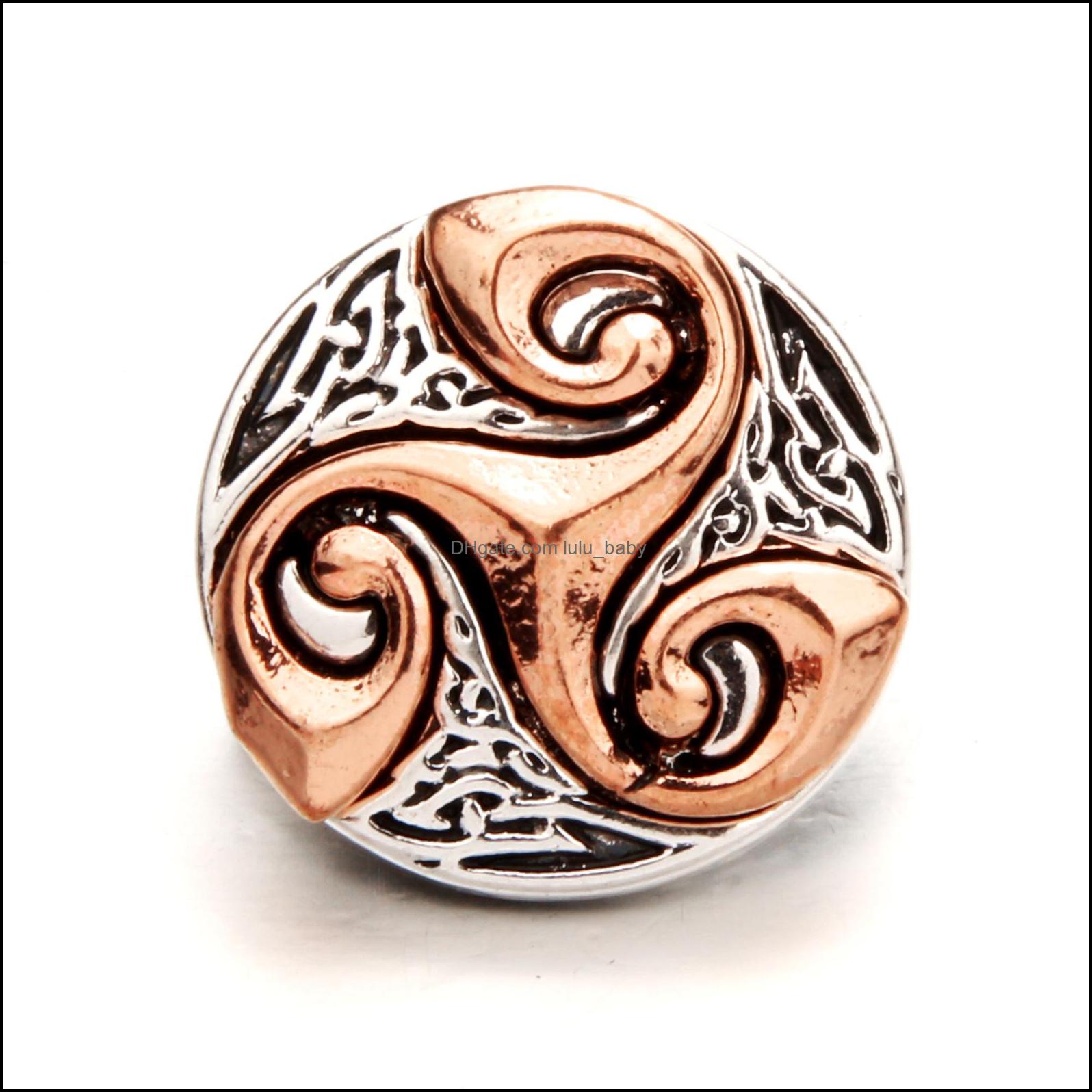 Other Snap Button Jewelry Components Gold Plating Heart 18Mm Metal Snaps Buttons Fit Bracelet Bangle Noosa Z02063 Drop D Dhseller2010 Dhxtq