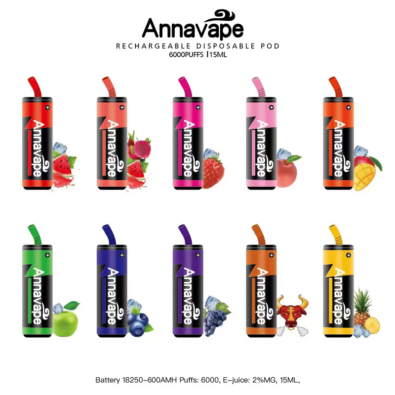 Authentic Annavape 6000 Puffs Disposable Vape Pen E cola can With Rechargeable Battery Airflow Control Mesh Coil 5% Prefilled Pod 12 tastes Big Vapor Kit vaporizor
Authentic Annavape 6000 Puffs Disposable Vape Pen E cola can With Rechargeable Battery Airflow Control Mesh Coil 5% Prefilled Pod 12 tastes Big Vapor Kit vaporizor