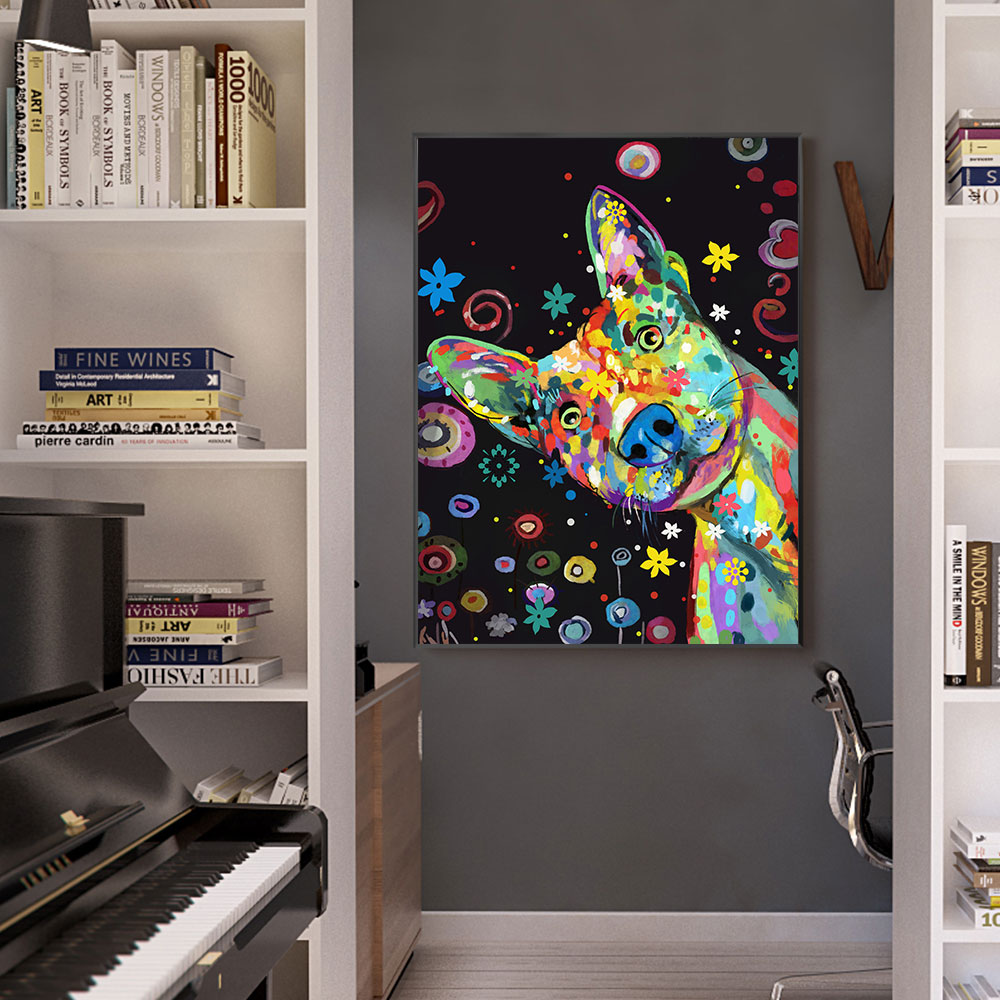 Painting Abstract Cartoon Colorful Dog Posters and Prints Animal Canvas Wall Art Picture For Living Room Home Decoration
Painting Abstract Cartoon Colorful Dog Posters and Prints Animal Canvas Wall Art Picture For Living Room Home Decoration