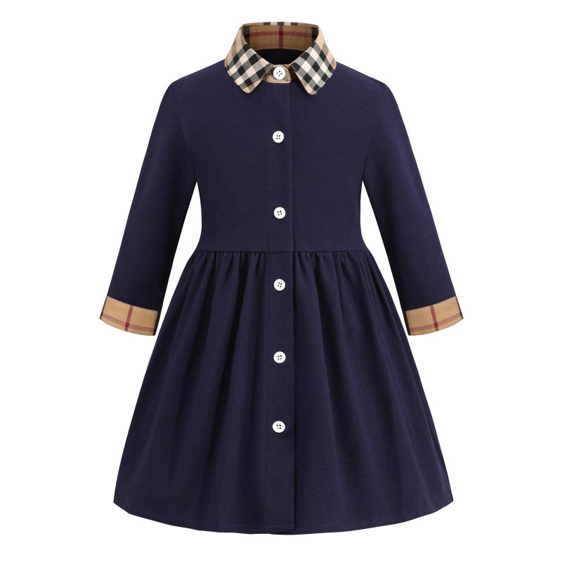 Girls Dresses Designer Clothing Classic Full Plaid Lapel Kids Skirt Autumn Spring Knitwear, Silvery
Girls Dresses Designer Clothing Classic Full Plaid Lapel Kids Skirt Autumn Spring Knitwear, Silvery