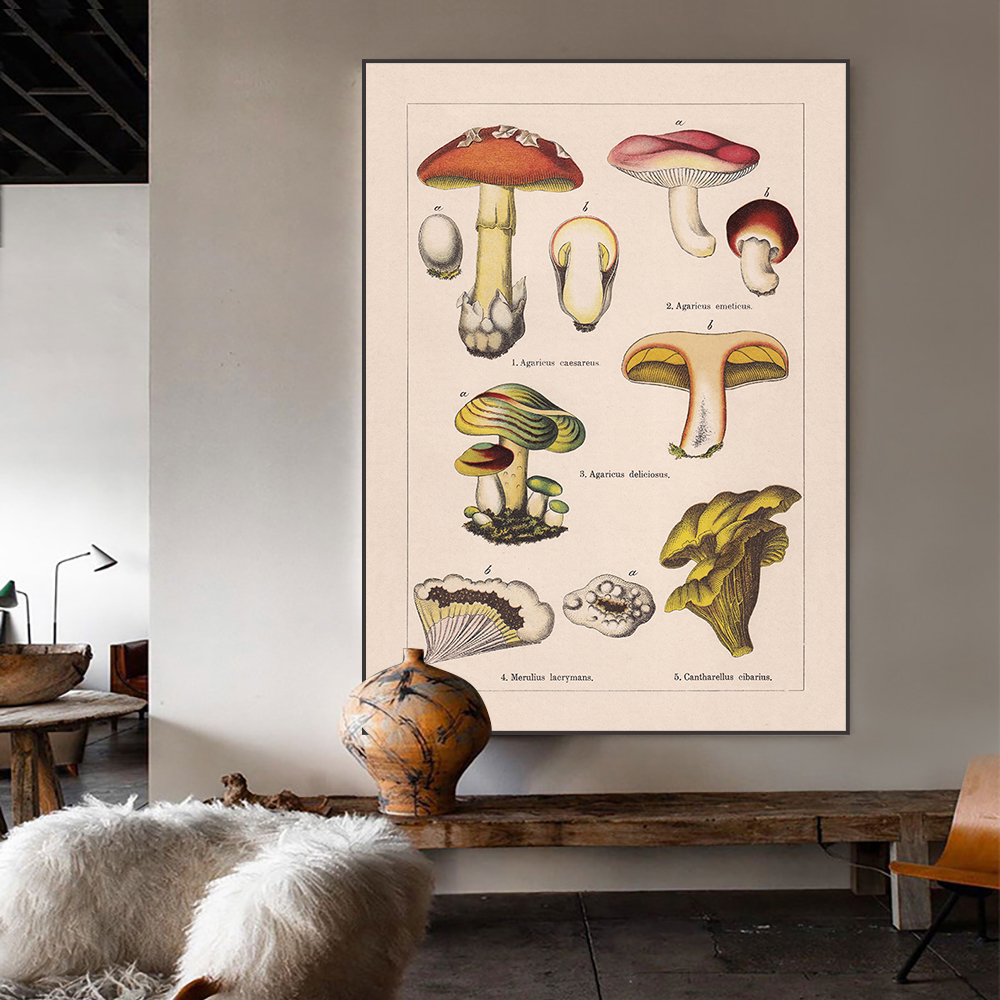 Abstract Vegetables Mushroom Canvas Painting Nordic Kitchen Food Posters And Prints Wall Art For Living Room Home Decoration
