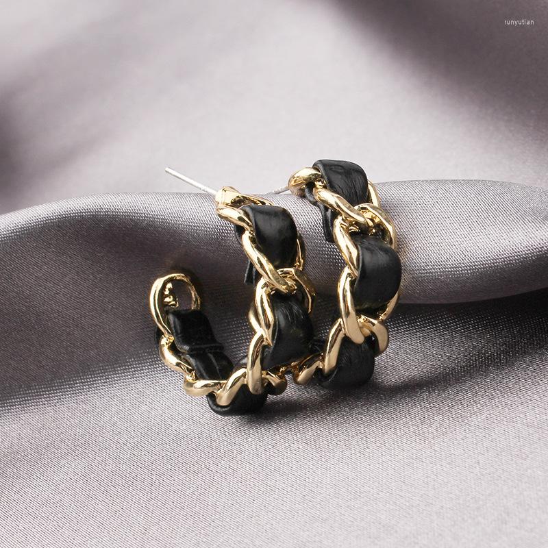 Hoop Earrings Minar Minimalist Chunky Gold Color Twist Chain For Women Twisted Link Black Leather Open Party Jewelry
Hoop Earrings Minar Minimalist Chunky Gold Color Twist Chain For Women Twisted Link Black Leather Open Party Jewelry