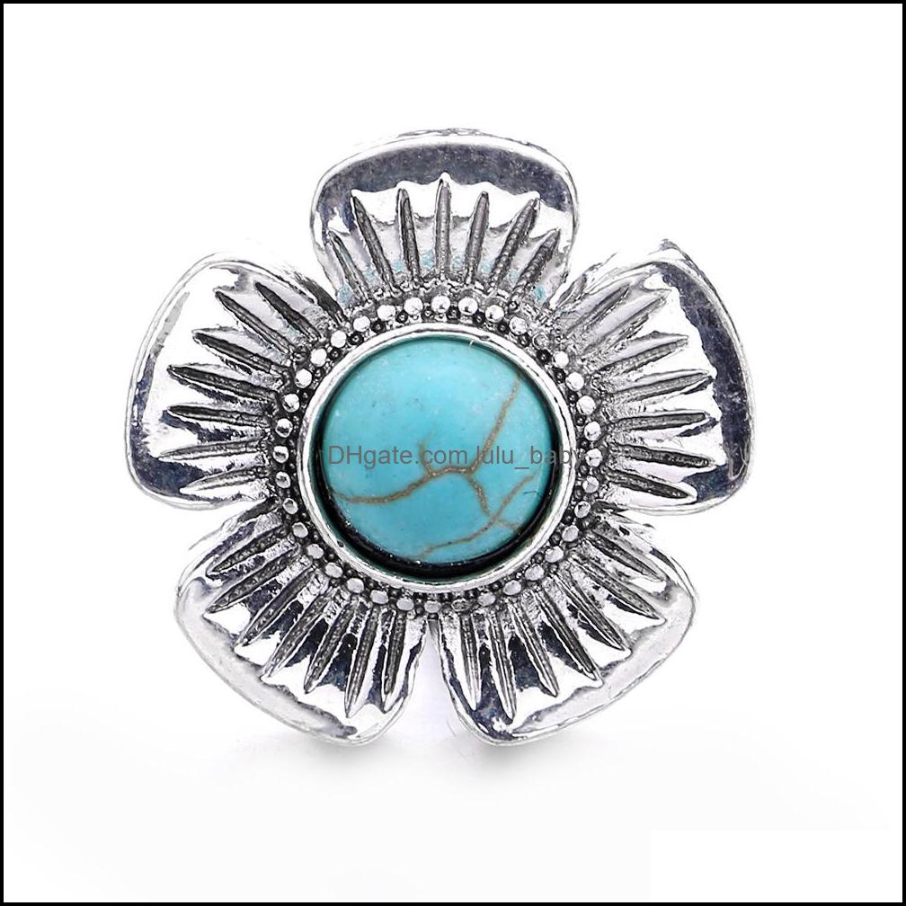 Other High Quality Snap Button Jewelry Components Heart Flower Acrylic Turquoise 18Mm 20Mm Metal Snaps Buttons Fit Brace Dhseller2010 Dhxxd