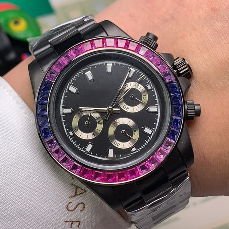 Mens Wristwatch Multifunctional Automatic Mechanical Movement Stainless Steel Strap Sapphire Waterproof Sports Dial 43MM Colored Bezel Diamond Bezel, Colour 2
Mens Wristwatch Multifunctional Automatic Mechanical Movement Stainless Steel Strap Sapphire Waterproof Sports Dial 43MM Colored Bezel Diamond Bezel, Colour 2