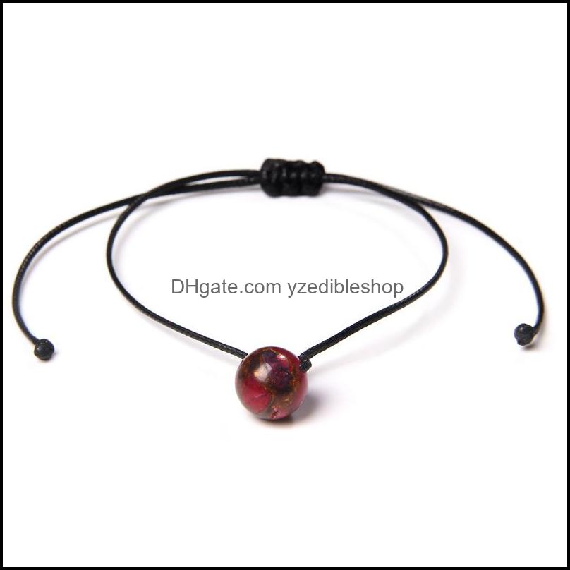 Beaded Strands Natural Crystal Stone 10Mm Beads Weave Rope Strand Bracelet For Women Men Jewelry Gifts Drop Delivery 202 Dhseller2010 Dhemo