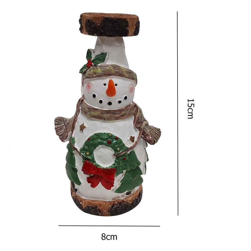 Christmas Decorations Christmas Resin Candlestick Santa Claus Snowman Candle Ornament Table Decor 220908