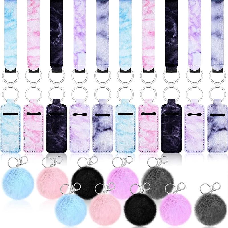 Keychains 30pcs Marble Chapstick Holder Keychain Lip Set Wristlet Lanyard Pom Charms
Keychains 30pcs Marble Chapstick Holder Keychain Lip Set Wristlet Lanyard Pom Charms