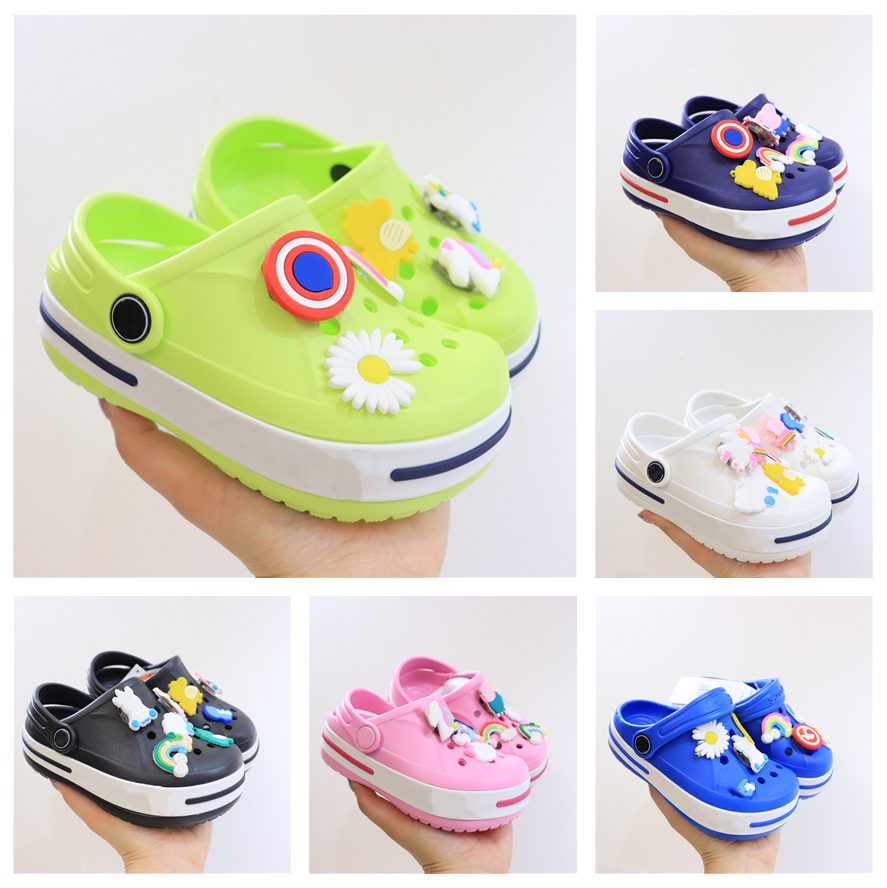 Size 26-35 Croc Clog Designer Sandals Kids Slides Slippers Children Summer Beach Shoes Waterproof Sneakers Triple White Black Pink Green
Size 26-35 Croc Clog Designer Sandals Kids Slides Slippers Children Summer Beach Shoes Waterproof Sneakers Triple White Black Pink Green