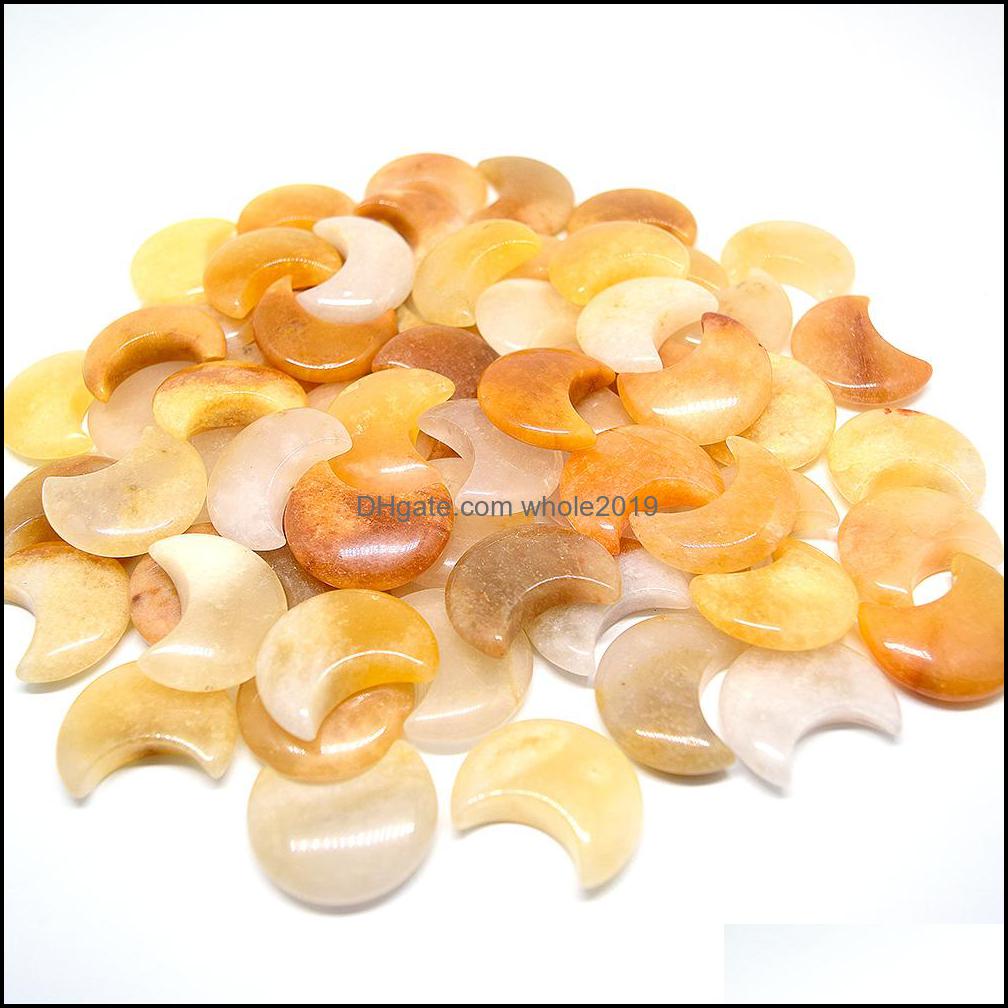 Stone Natural Stone Carved Crystal Mini Crescent Moon Pendant Healing Reiki Mineral Statue Crystals Ornament Home Decor Dhseller2010 Dh6Fa
