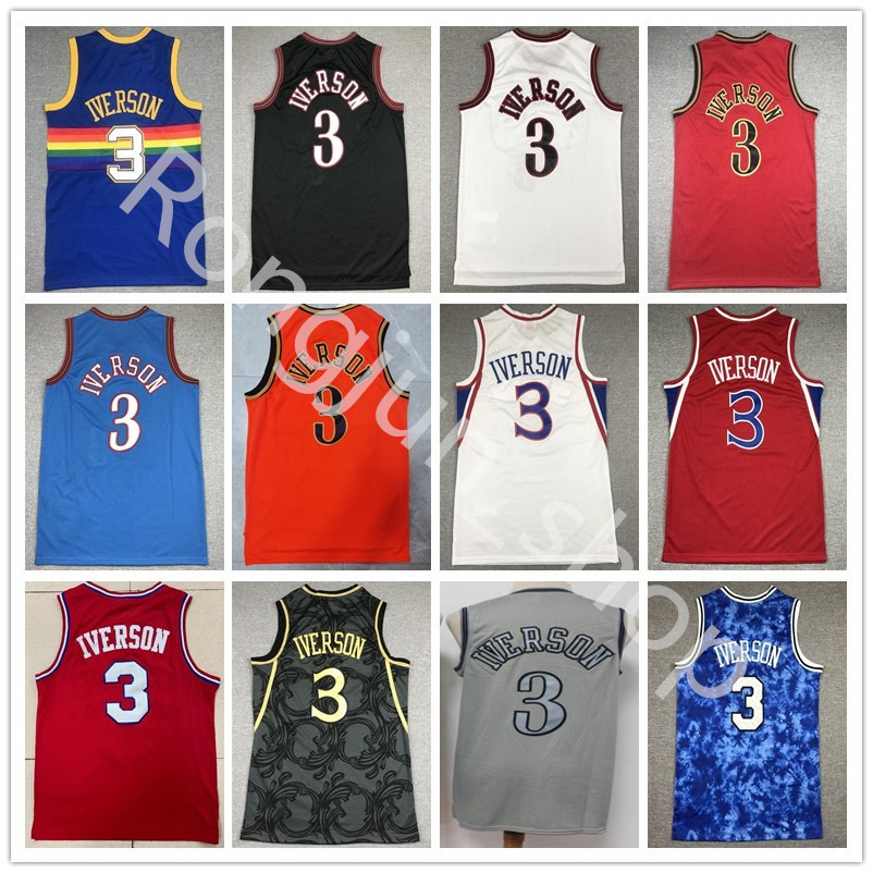 Jersey College Jersey Retro Allen Iverson 3 Basketball Mitchell Ness Men Black Blue White Red Grey Vintage philadelphia''76ers''Men Jersey, As picture
Jersey College Jersey Retro Allen Iverson 3 Basketball Mitchell Ness Men Black Blue White Red Grey Vintage philadelphia''76ers''Men Jersey, As picture