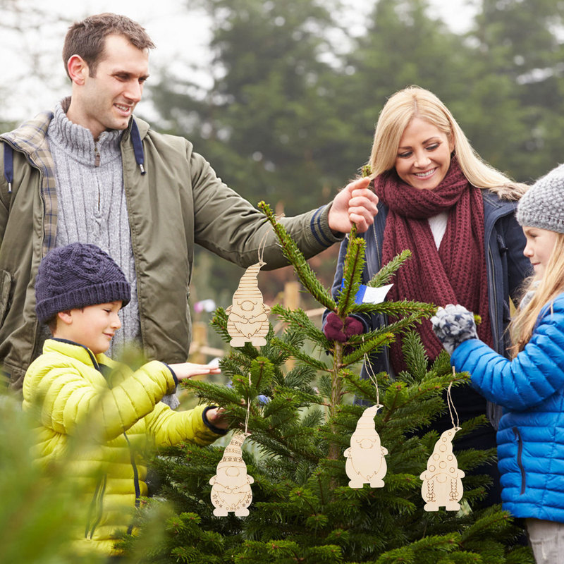 Christmas Decorations Other Event Party Supplies Wooden Gnome Wood Ornaments Unfinished Hanging Pendant Cutouts Slices Tree Elf Shapes Crafts Gnomes 2